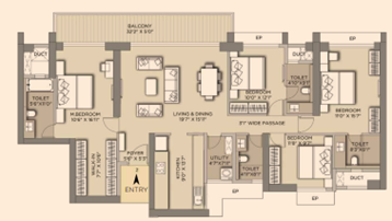 Crystal Antara Manpada Thane 4BHK Plan